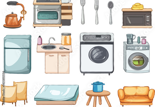 home appliances vector art