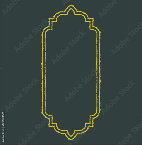 Eslimi Tazhib Iranian Art Design Text Box Floral Vector