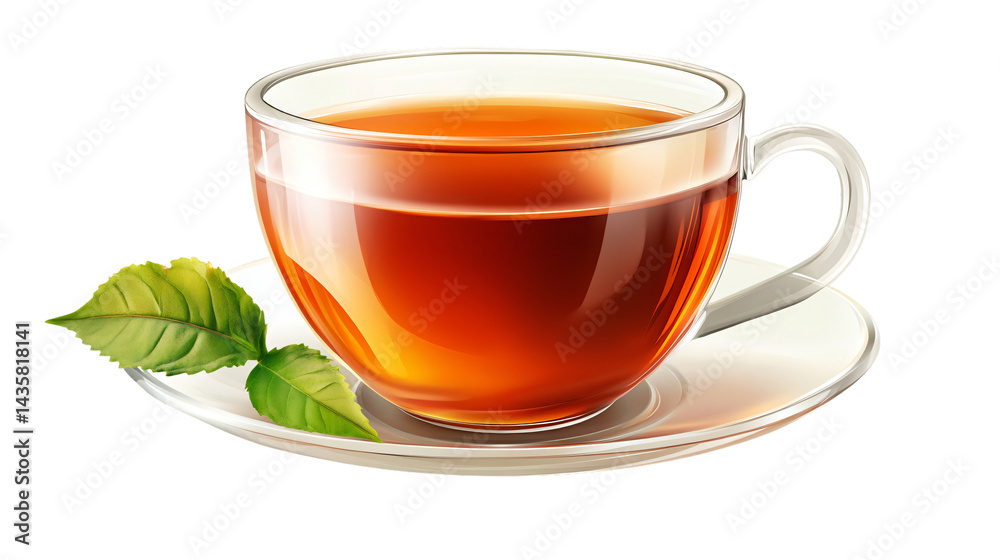 Realistic 3D Tea Clipart Element Isolated on White Background for Design Projects Realistic 3D Tea Clipart Element Isolated on White Background for Design Projects