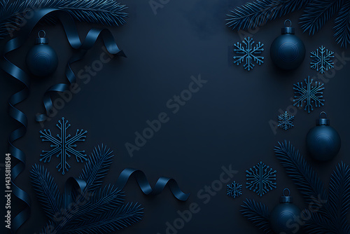 Festive Background Decorations Arrangement. Lay Flat, Top View, Space for Copy Text. Perfect for Technology