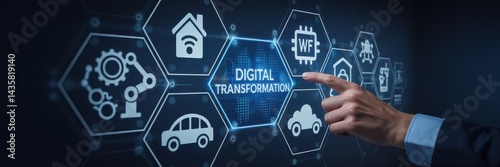 Modern digital transformation technologies displayed