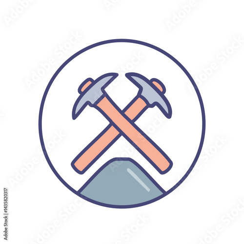 mining icon vector on white background