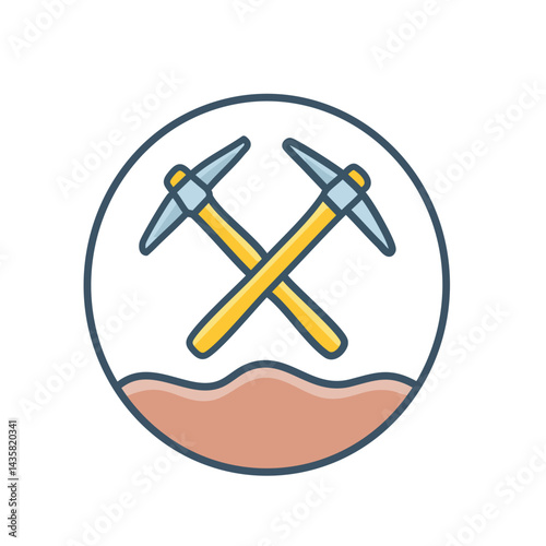 mining icon vector on white background