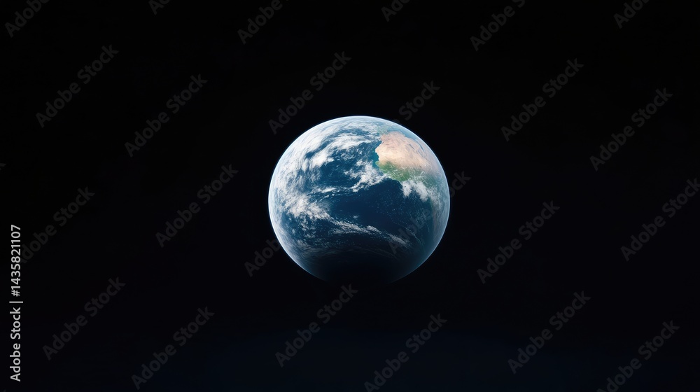 Earth floating in space against a black background, showcasing blue oceans and white clouds, celestial and cosmic perspective, and isolated view. Earth floating in space against a black background, showcasing blue oceans and white clouds, celestial and cosmic perspective, and isolated view.