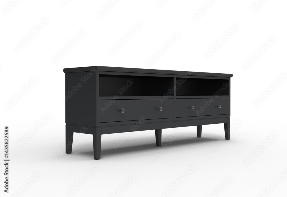 shelf angle view with shadow 3d render