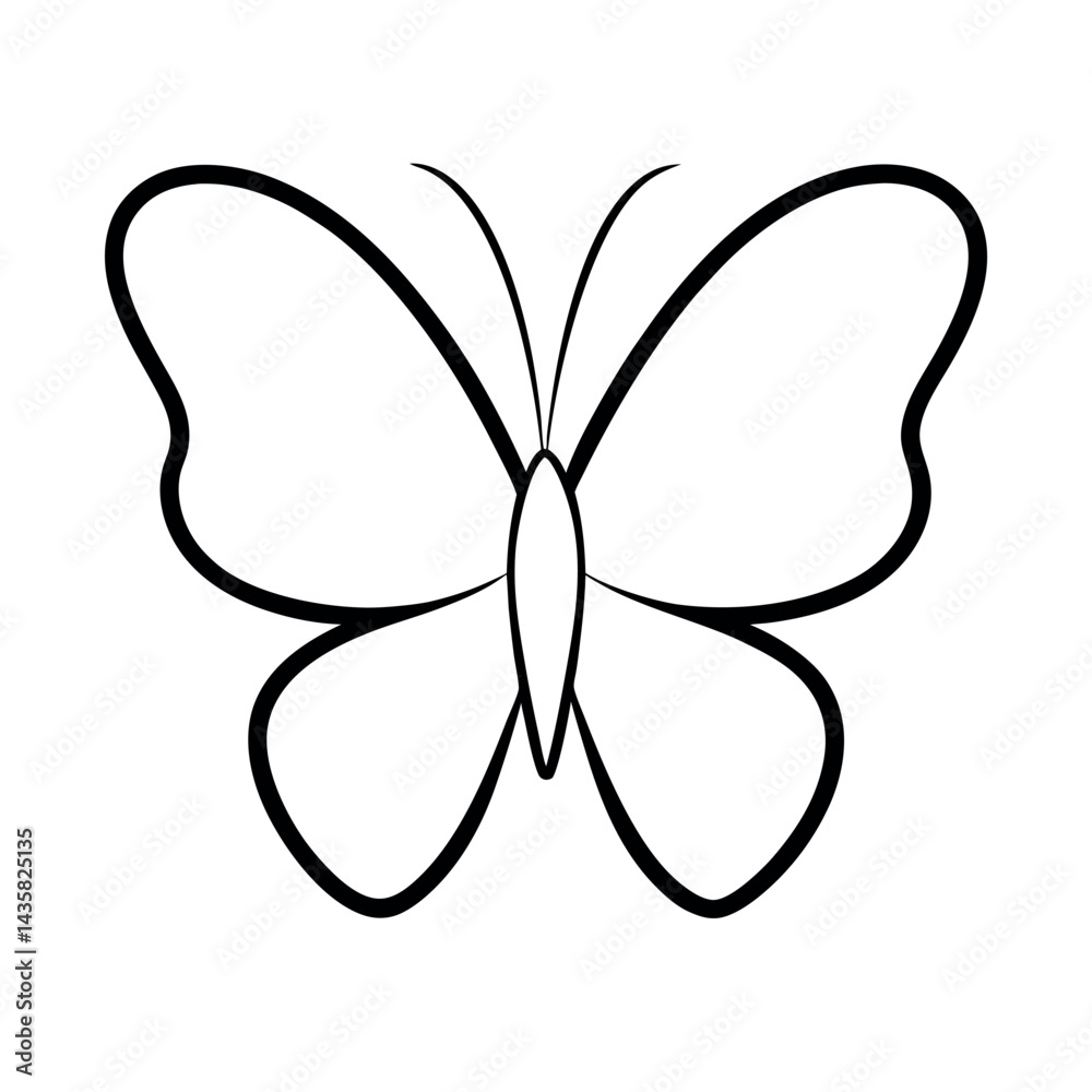 Butterfly Outline Icon Vector Illustration Airy and Elegant Butterfly Outline Icon Vector Illustration Airy and Elegant