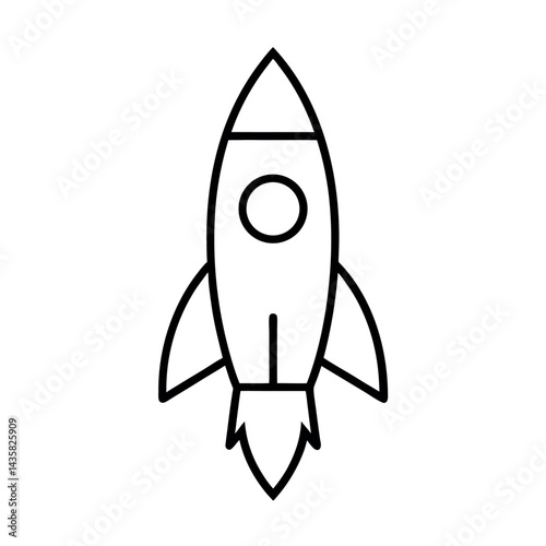 Rocket Outline Icon Vector Illustration Sleek and Simple