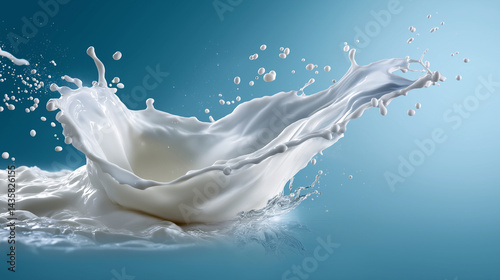 Obraz na płótnie Dynamic milk splash frozen in time with intricate droplets and arcs w salonie