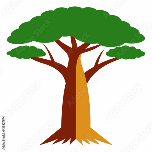 tree with green leaves on white background