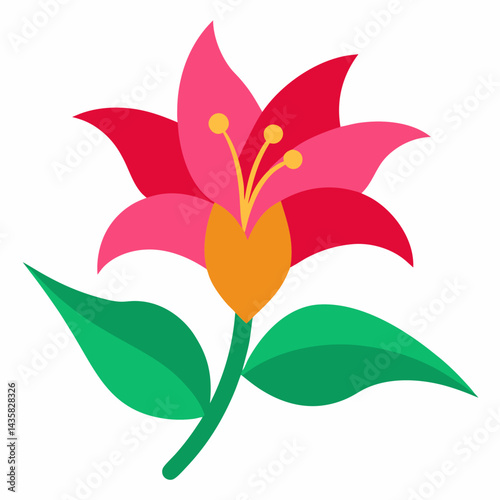 red flower isolated on white background