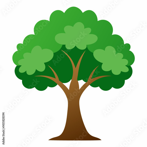 green tree vector illustration on white background