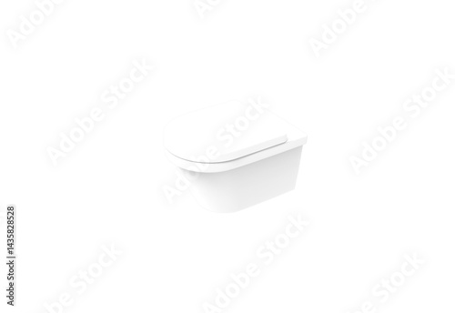 Obraz na płótnie toilet set close top view without shadow 3d render w salonie