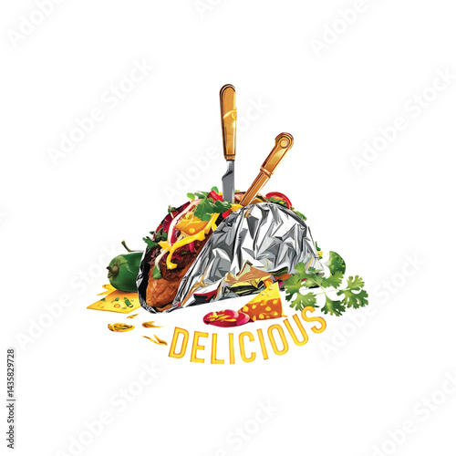 The Ultimate Taco Logo for Restaurants, Traditional Mexican fast-food, Cafés, Mexican Food Logo, 
Taco Logo Design for Food Trucks, Vintage Style Taco Logo, Tacos Always Delicious, cinematic, 
