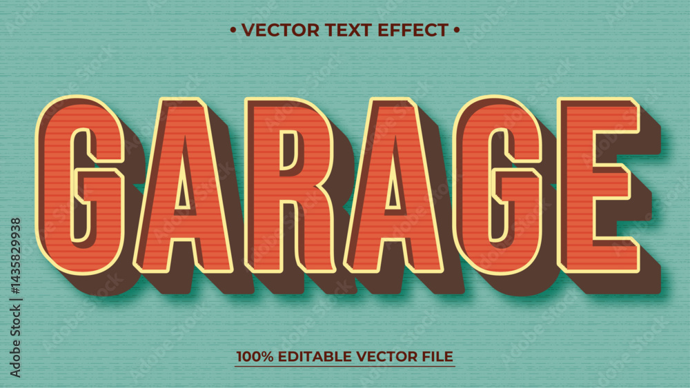 Editable text style effect Garage retro text in grunge style theme