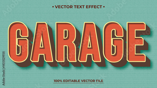 Editable text style effect Garage retro text in grunge style theme