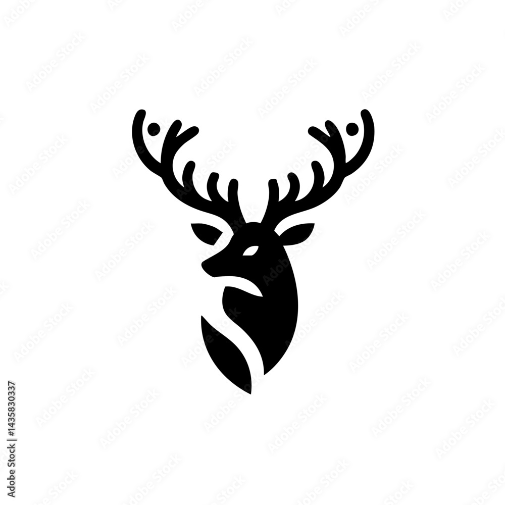 Fototapeta premium Red Deer Symbol Logo Icon