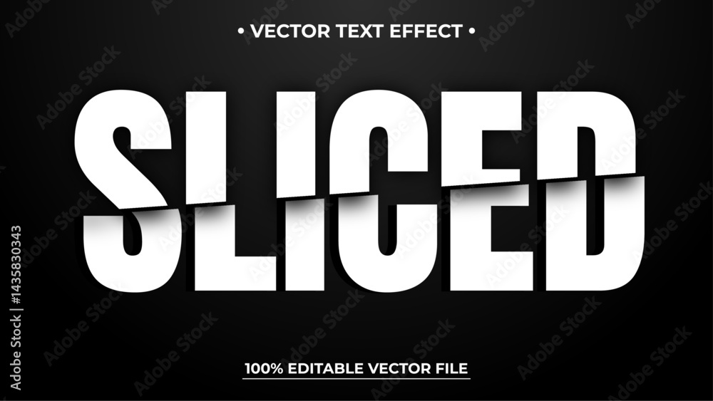 Editable text effect - Sliced text effect