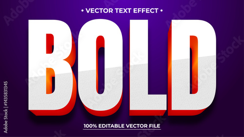 Bold 3d editable text effect template