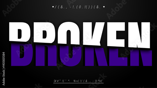Editable text effect - Broken sliced text effect