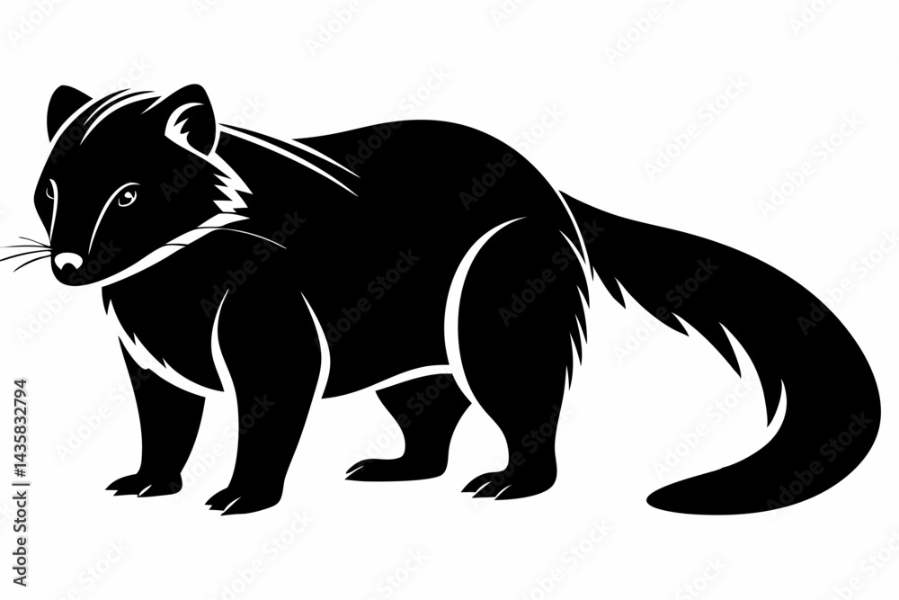 Fototapeta premium binturong sihouette black vector