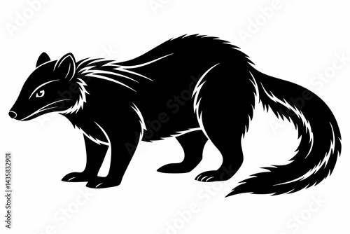 binturong sihouette black vector
