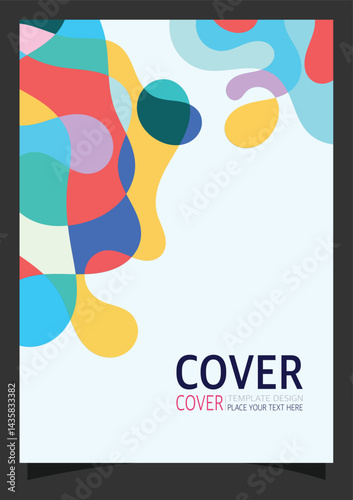 Colorful abstract organic shapes composition background for book cover, presentation, flyer, poster