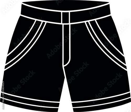 Shorts Silhouette Black Vector | Clothing and Fashion Illustration