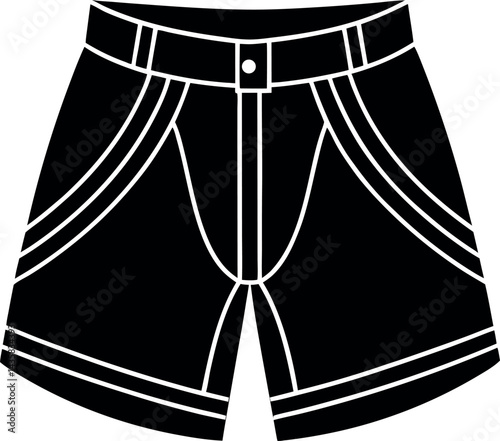 Shorts Silhouette Black Vector | Clothing and Fashion Illustration