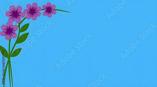 Obraz na płótnie Illustration of purple flowers on a blue background. Suitable for various creative projects. w salonie