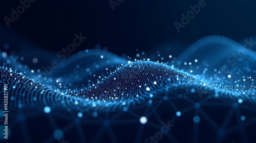 Abstract blue digital wave. Modern, dynamic background for technology, science, or business projects. High-resolution and visually engaging.