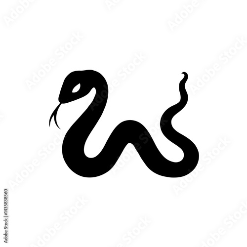 **"Serpent's Gaze: A Black Snake Silhouette with Curvy Shape and Minimalist Elegance, Symbolizing Mystery and Power"**  

Would you like to refine this for a specific application, such as a logo, tatt