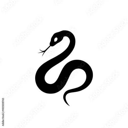 **"Serpent’s Elegance: A Black Snake Silhouette in S-Shape, Symbolizing Reptilian Grace and Minimalist Power"**  

Would you like to explore how this concept could be applied to a specific project or 