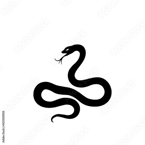 **"The Serpent's Essence: A Minimalist Black and White Snake Silhouette with Elegant Curves and Symbolic Reptilian Form"**  

Would you like this concept adjusted for a specific use, like tattoo art o