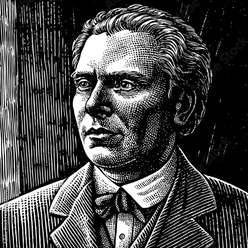 black and white portrait of a man