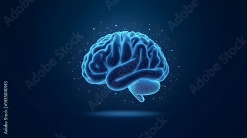 Obraz na płótnie Detailed human brain illustration for educational and scientific purposes. Highlighting brain anatomy and functions. w salonie