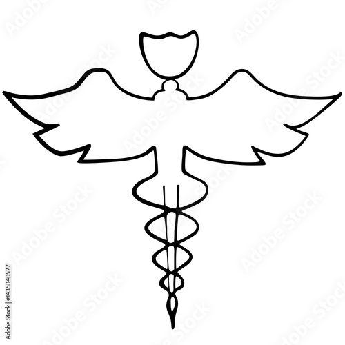 caduceus medical symbol on white background