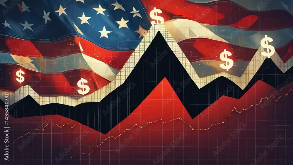 Economic decline in the United States marked by falling stock values ...