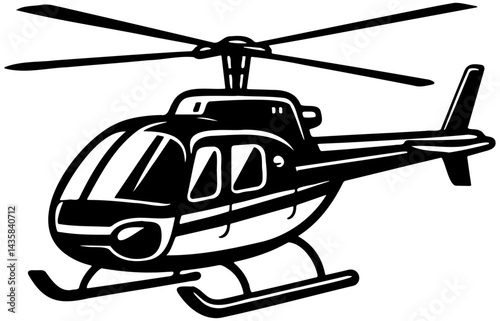 Helicopter Sketch Illustration.