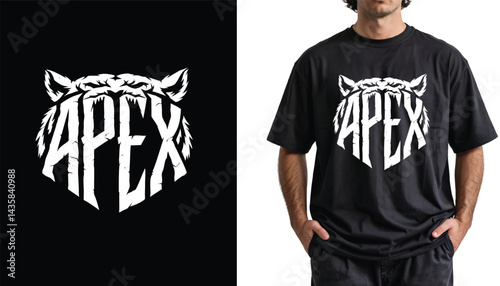 Apex Tiger fierce Graphic Art for Bold Style trendy t shirt design photo