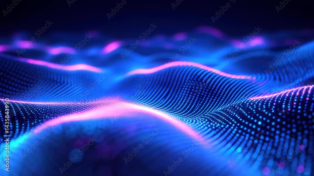 Abstract Colorful Digital Waves with Glow in Deep Space Background Abstract Colorful Digital Waves with Glow in Deep Space Background