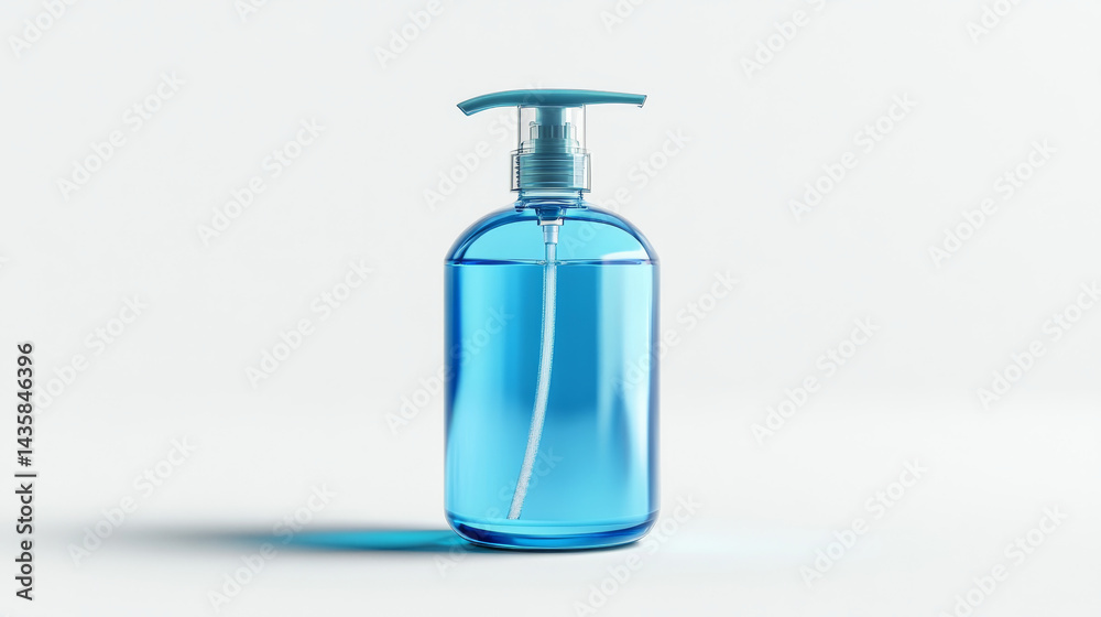 Hand sanitizer dispenser depicted as a key protective measure against COVID-19, isolated on a white background Hand sanitizer dispenser depicted as a key protective measure against COVID-19, isolated on a white background