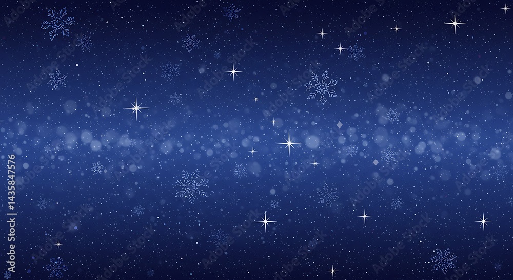 Fototapeta premium Midnight Snowfall's Embrace AI Generated