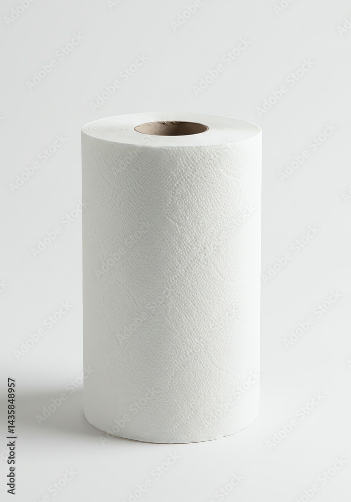 Paper Towel Roll on White Background for Cleaning Purposes Paper Towel Roll on White Background for Cleaning Purposes