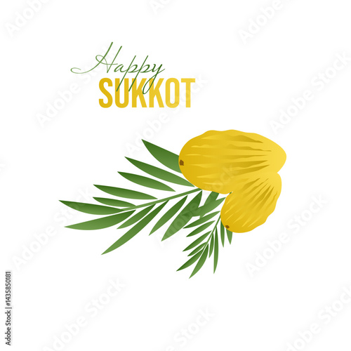 Happy Sukkot banner, background with text Happy Sukkot
