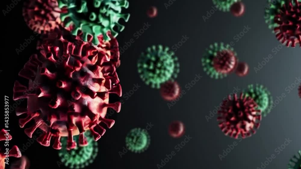 Microscopic View of Viruses Spreading and Multiplying Microscopic View of Viruses Spreading and Multiplying
