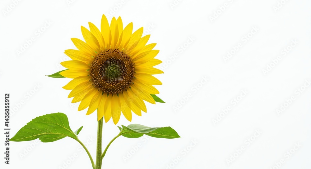 Obraz premium Sunflower Blossom Isolated on White Background