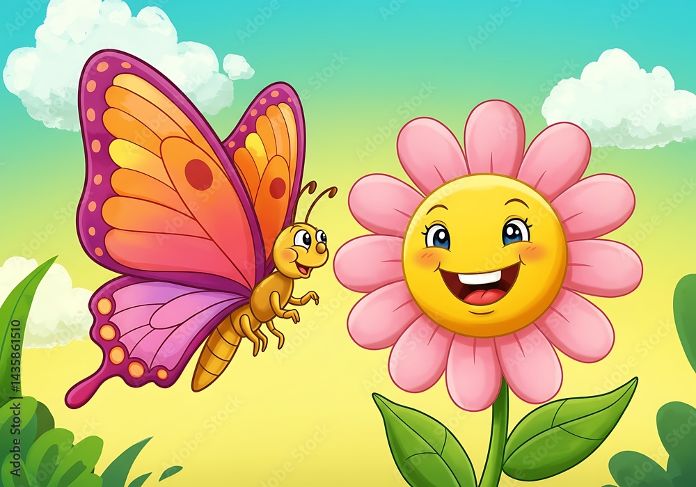 Sunny Bloom & Flutterby Friends AI Generated Sunny Bloom & Flutterby Friends AI Generated