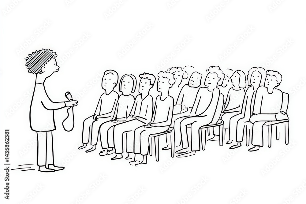 Engaging Speaker Addresses Audience with Humor and Insightful Messages
