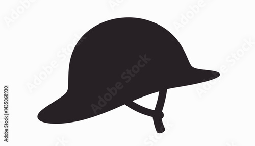 Sleek black jockey helmet illustration on white background, minimal design