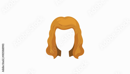 Stylish vector illustration of wavy blonde hair on white background, creative design